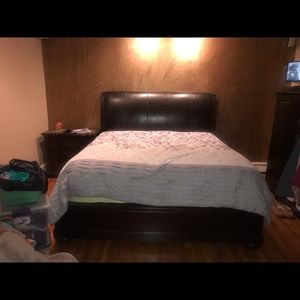 Brown California king bed